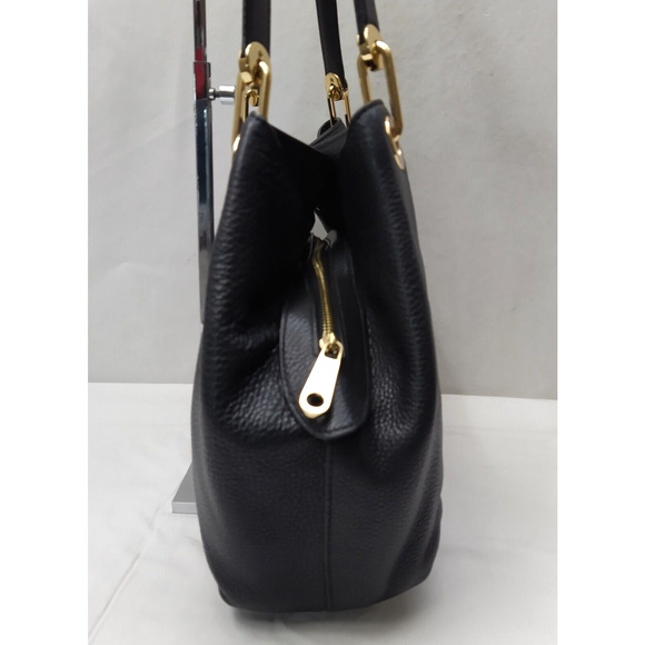 Michael Kors Raven Black Leather 3 Compartments Shoulder Bag - Picture 4 of 16